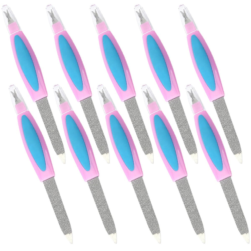 10pcs Stainless Steel Dual Ended Nail Files for Manicure Pedicure, Precision Shaping and Smoothing