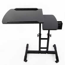 Tattoo Workstation with 360 Rotation, Height Adjustable 6597cm, Double Countertops, Lockable Wheels