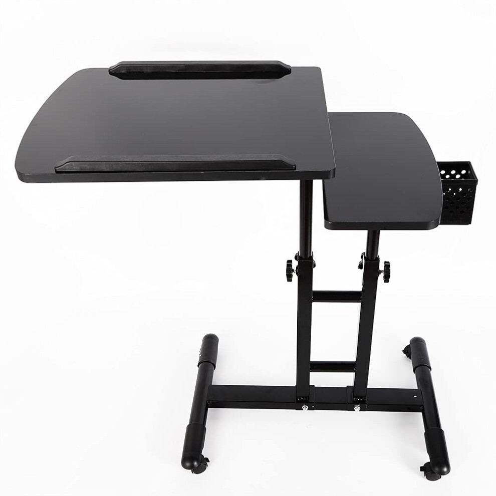 Tattoo Workstation with 360 Rotation, Height Adjustable 6597cm, Double Countertops, Lockable Wheels