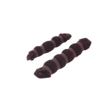 Brown Nylon Hair Bun Maker Set with Elastic Rope and Button Lock, 2 Sizes for Quick Styling
