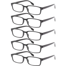 5 Pack Blue Light Blocking Reading Glasses +2.0 Anti Glare Spring Hinge Lightweight Unisex