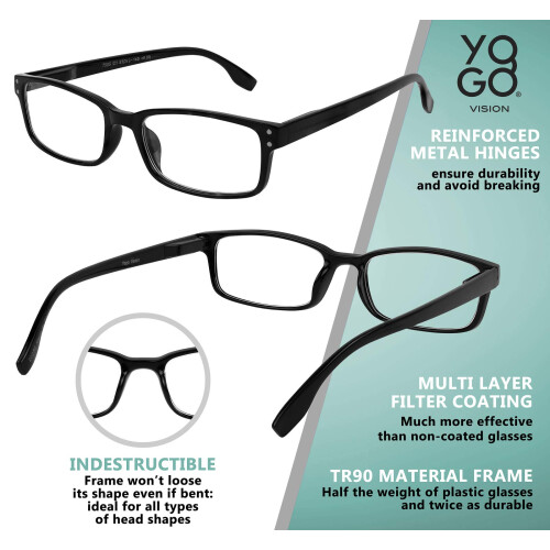 Blue Light Blocking Reading Glasses 5 Pack Anti Glare Spring Hinges Lightweight +0 Unisex 2