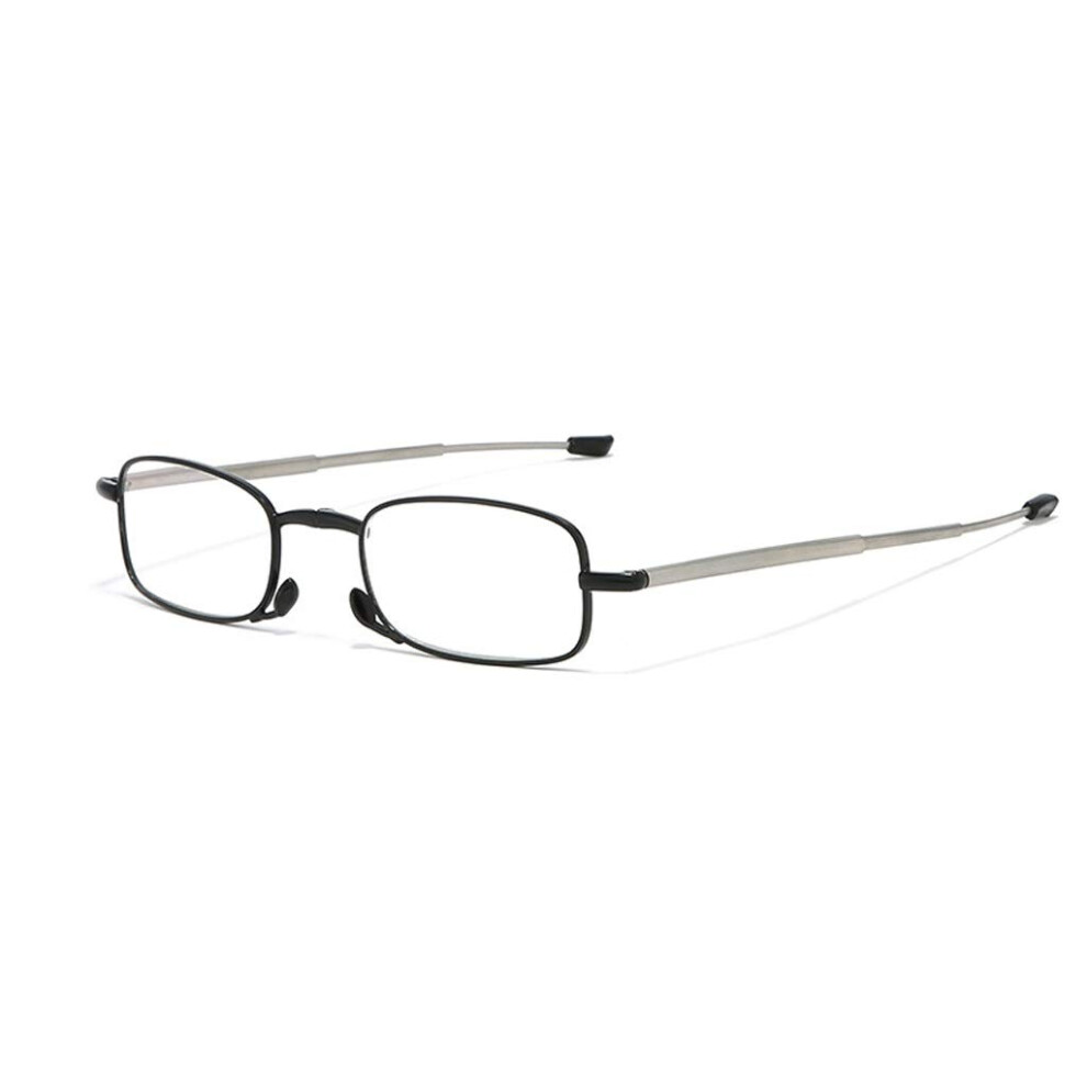 Women's Mini Round Reading Glasses 2.5 Black Anti Glare Lenses with Flexible Spring Hinges