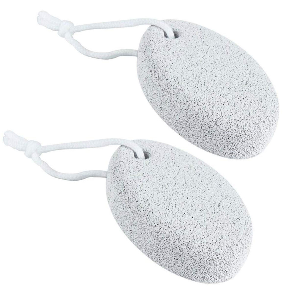 Pumice Stone for Feet 2PCS Foot Callus Remover, Natural Pedicure Scrubber for Smooth Skin Wet or Dry