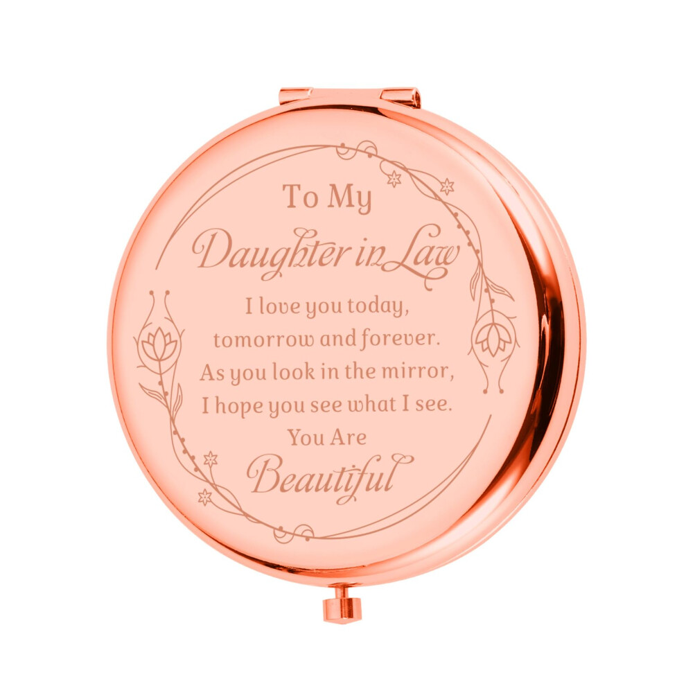 Engraved Compact Mirror for Daughter in Law Gift from Mother in Law Wedding Birthday Anniversary