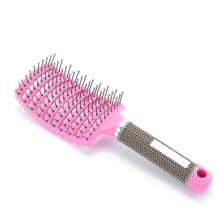 Vented Hair Brush Curved Design for Fast Drying and Detangling Thick Long Curly Hair Pink