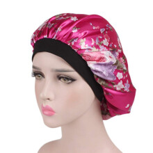 Satin Sleep Cap with Wide Elastic Band for Nighttime Hair Protection, Silk Hair Bonnet for Women