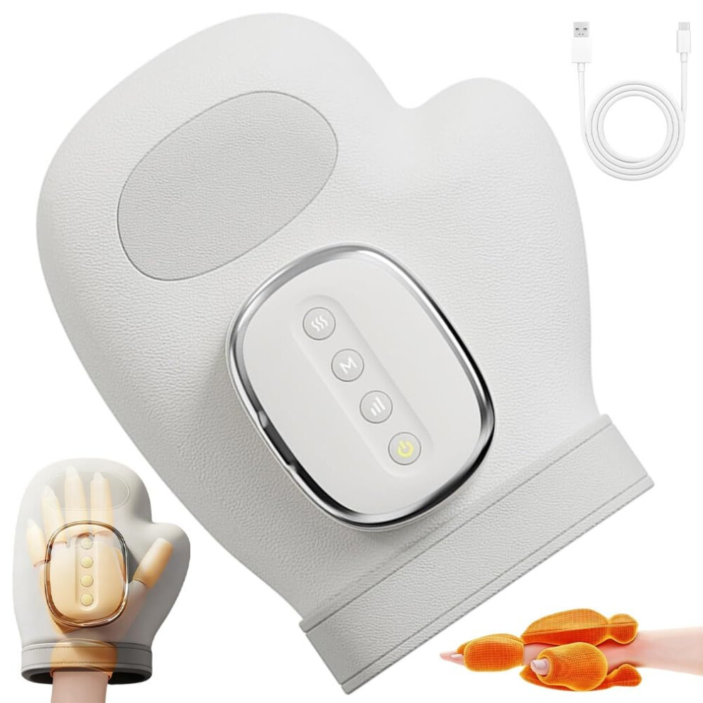 Hand Massager with Heat and Adjustable Compression for Arthritis and Carpal Tunnel, Cordless Rechargeable