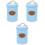 3Pcs Kitchen Multi-Function Blue Storage Jars with Sealing Lids 3