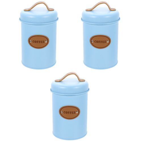 3Pcs Kitchen Multi-Function Blue Storage Jars with Sealing Lids 2