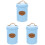 3Pcs Kitchen Multi-Function Blue Storage Jars with Sealing Lids 2
