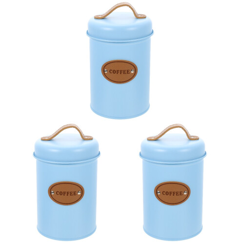 3Pcs Kitchen Multi-Function Blue Storage Jars with Sealing Lids 1
