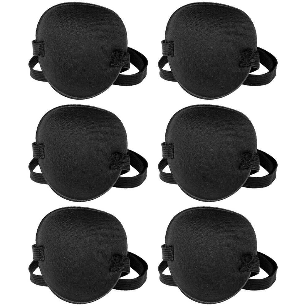 Black 6 Pack 3D Eye Patch For Adults And Kids With Adjustable Strap, Soft Pirate Eye Mask