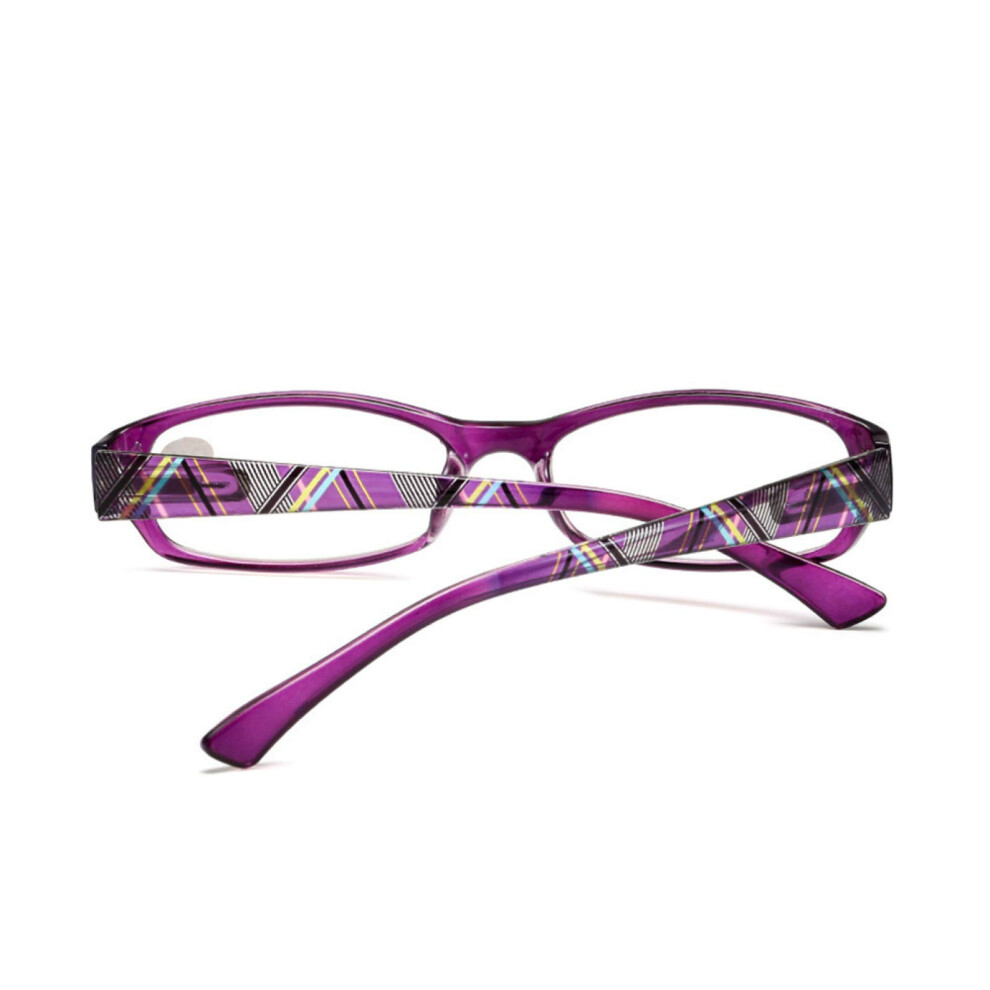 Purple +2.5 Reading Glasses with Blue Light Blocking, Lightweight Comfortable Clear Magnification