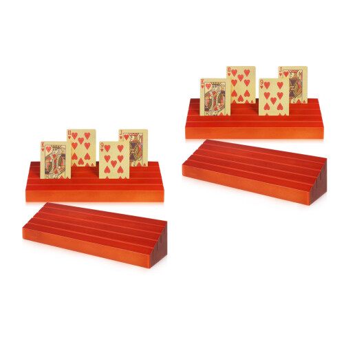 4Stk Holz-Spielkartenhalter Vertikal Spielkartenständer 2