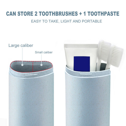 Portable Toothbrush And Toothpaste Case Wheat Travel Holder 1