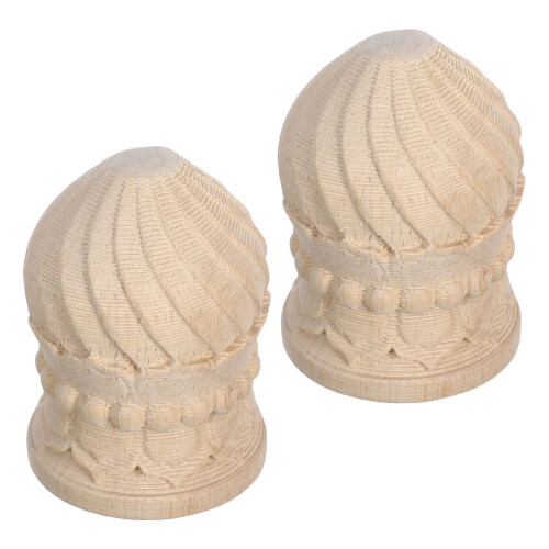 6Stk Beige Holz Ananas Möbelkappen Handgeschnitzt 1
