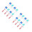 24Pcs Assorted Color Caps Cartoon Plant Shape Toppers 9