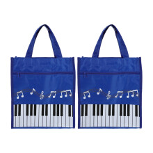 2Pièces Sac De Rangement Grand Sac Tote Notes Musicales
