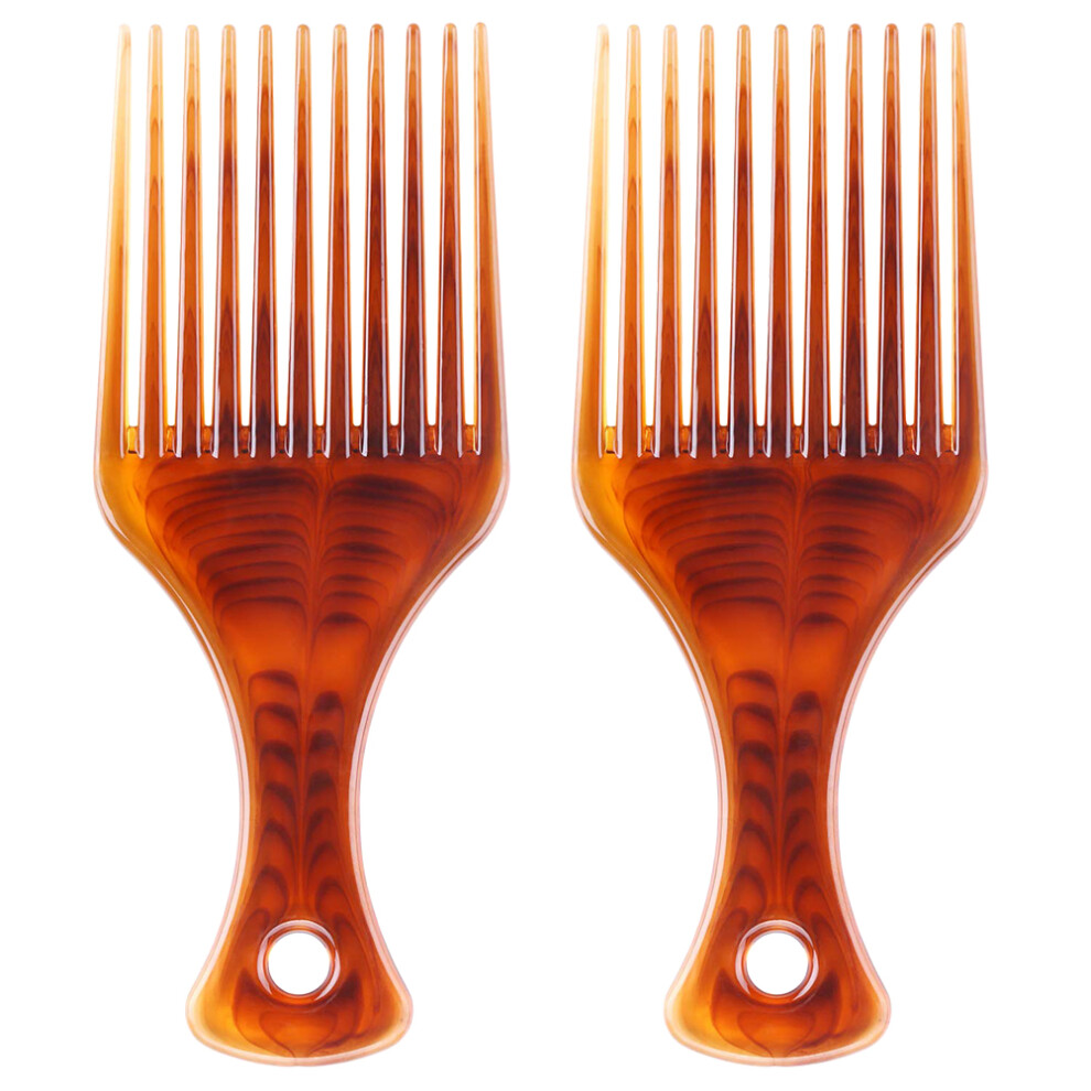 Solustre 4Pcs Coffee Plastic Styling Hair Combs For Women Salon With Wide Teeth