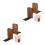 4Pcs Walnut Wood Bookends Decorative Stable for Bookshelves 6