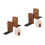 4Pcs Walnut Wood Bookends Decorative Stable for Bookshelves 4