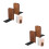 4Pcs Walnut Wood Bookends Decorative Stable for Bookshelves 5