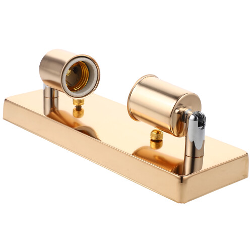 2Pcs Durable Steel Ceiling Lamp Holder E27 Bulb Socket Golden
