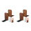 4Pcs Walnut Wood Bookends Decorative Stable for Bookshelves 2