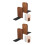 4Pcs Walnut Wood Bookends Decorative Stable for Bookshelves 7