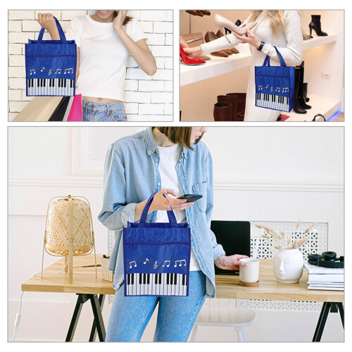 2Pièces Sac De Rangement Grand Sac Tote Notes Musicales 2