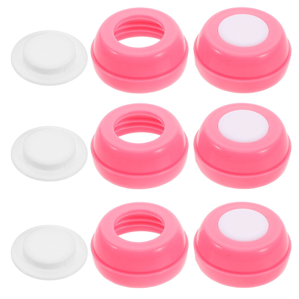 30Pcs Wide Mouth Baby Bottle Caps Leakproof Pp Caps For Travel Pink Iplusmile