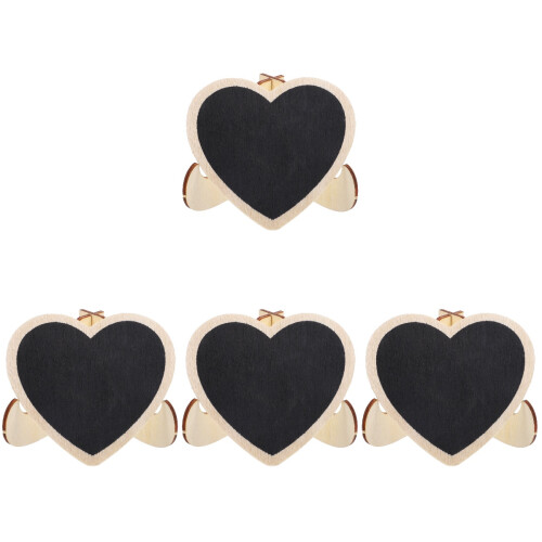 4Pcs Mini Wood Chalkboard Signs Decorative Message Boards Black 2
