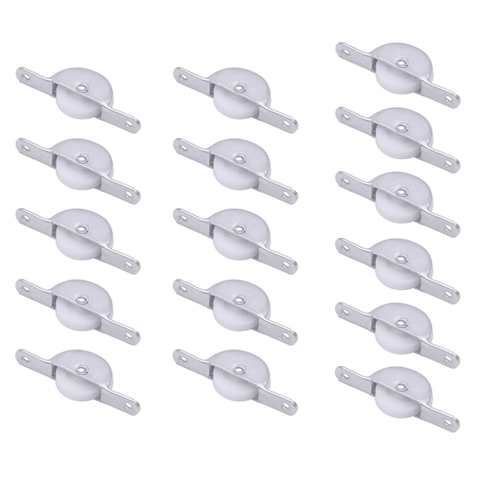 48Pcs Durable Silver Closet Track Pulleys Stable Sliding Door Wheels 3632197215577
