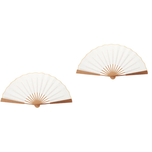 2Pièces Éventails Pour Déco Photo En Papier De Bambou 2