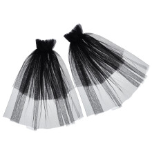 4Pairs Elegant Black Tulle Arm Sleeves Long Sheer Bridal Party Dress