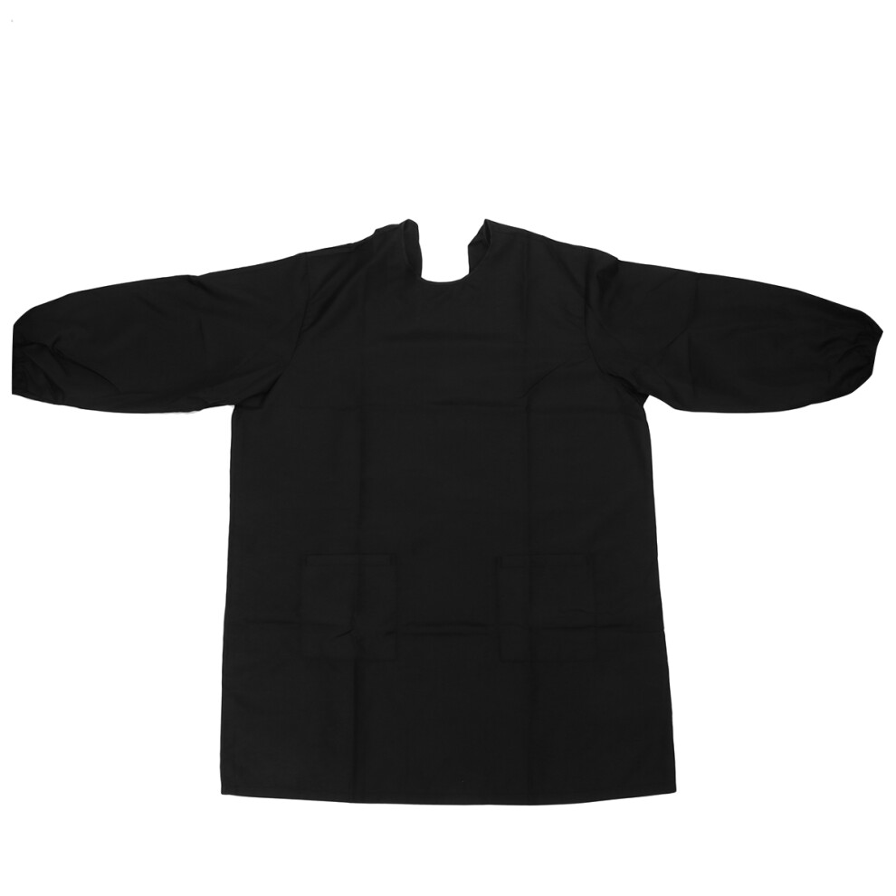 2Pcs Black Long Sleeve Barber Shop Aprons With Pockets For Kitchen Use 3632382142329