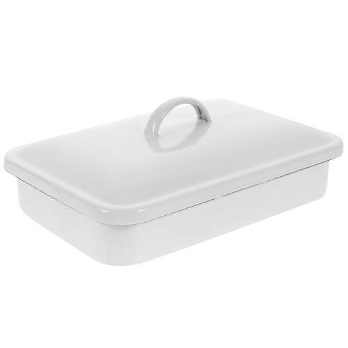3Pcs Heat-Resistant White Enamel Baking Trays for Home Kitchen 2