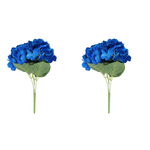 2Pcs Durable Dark Blue Synthetic Hydrangea Decorative Flower Ornament 1