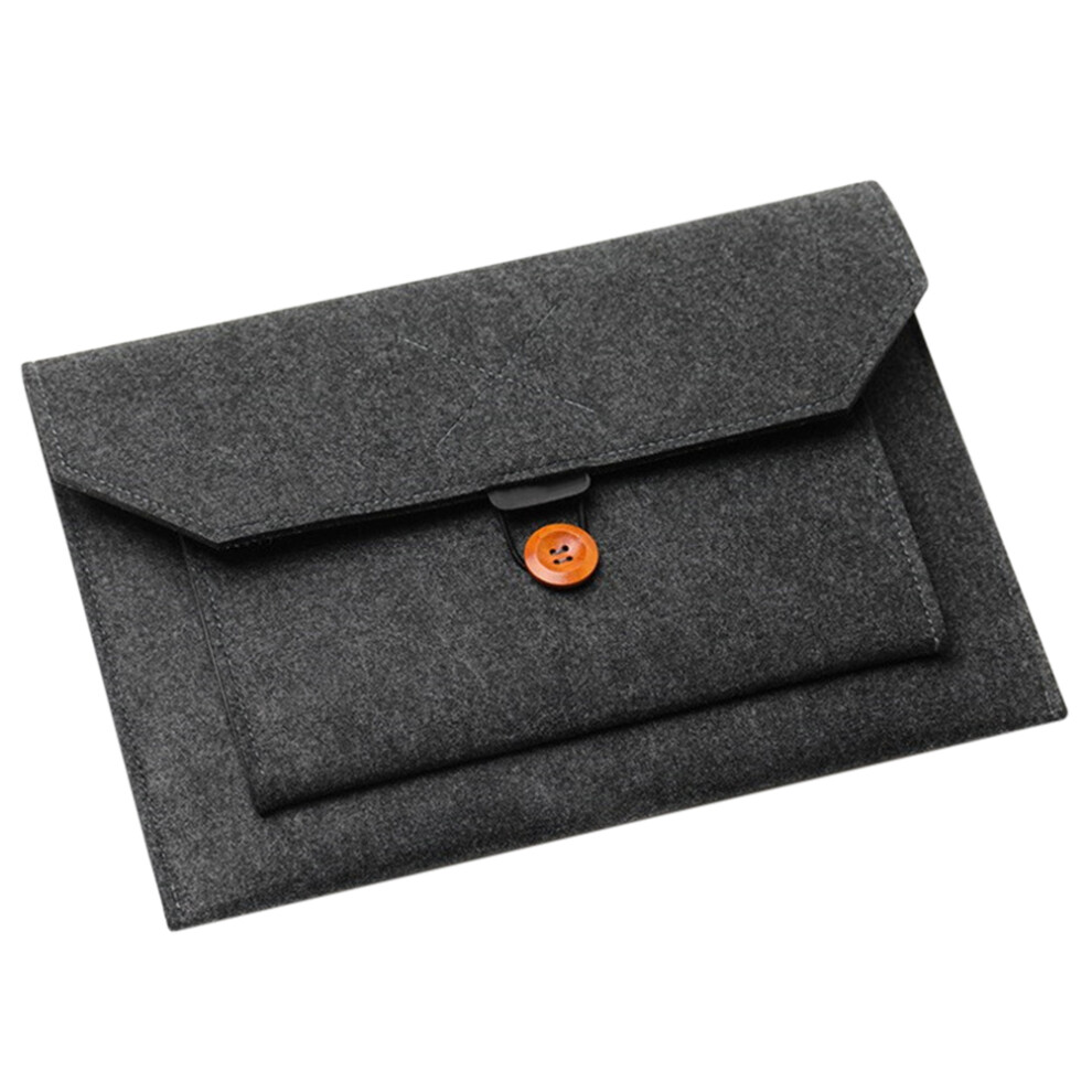 2Pcs Felt Laptop Pouch For 14 Inch Tablet And Computer Black 3322160139947