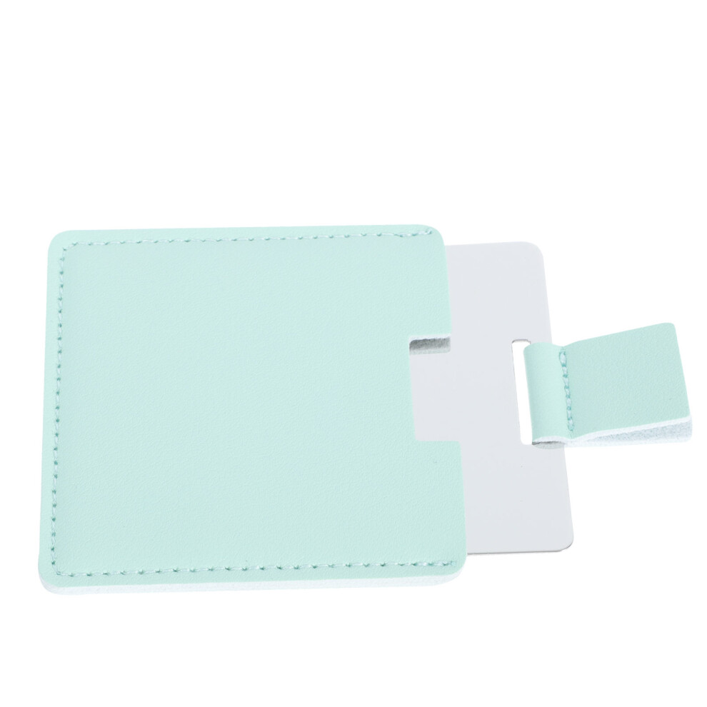 Vaguelly Blue 6Pcs Portable Stainless Steel Makeup Mirrors Sky- Square Shape