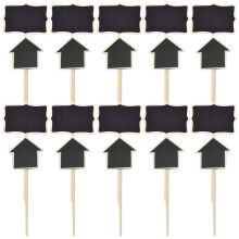 40Pcs Black Wooden Garden Tags Multipurpose Plant Markers for Decor