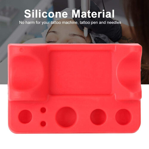 Tattoo Machine Holder with Multiple Ink Wells, Silicone Pen Stand for Microblading and Tools 2