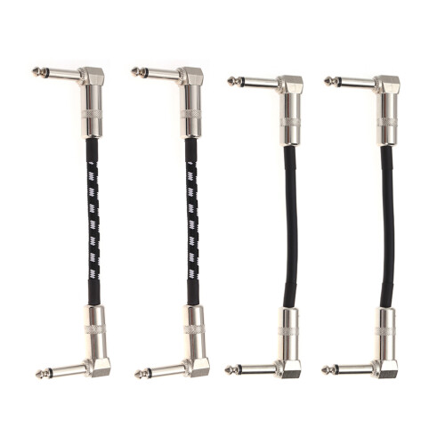 8Pcs Durable Copper Guitar Patch Cable Silver Amp Cord Noise Reduction