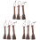 9Pcs Multi-Function Palm Fiber Brush Coffee Color Bonsai Cleaner 4