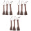 9Pcs Multi-Function Palm Fiber Brush Coffee Color Bonsai Cleaner 5