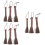 9Pcs Multi-Function Palm Fiber Brush Coffee Color Bonsai Cleaner 7