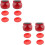 2Sets Durable Red Air Hockey Pushers and Pucks Replacement Kit 6