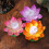 12Pcs Assorted Color LED Lotus Pool Decorations Battery 9