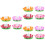 12Pcs Assorted Color LED Lotus Pool Decorations Battery 5